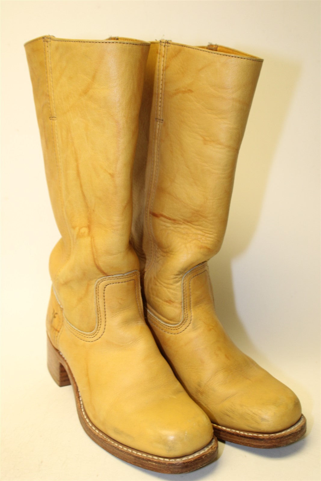 Frye USA Made 77050 Campus 14L Womens 9 M Tan Leather Western Riding Boots