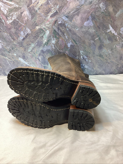 Frye Campus  Boots Women 8 M Brown Distressed Square Toe Western