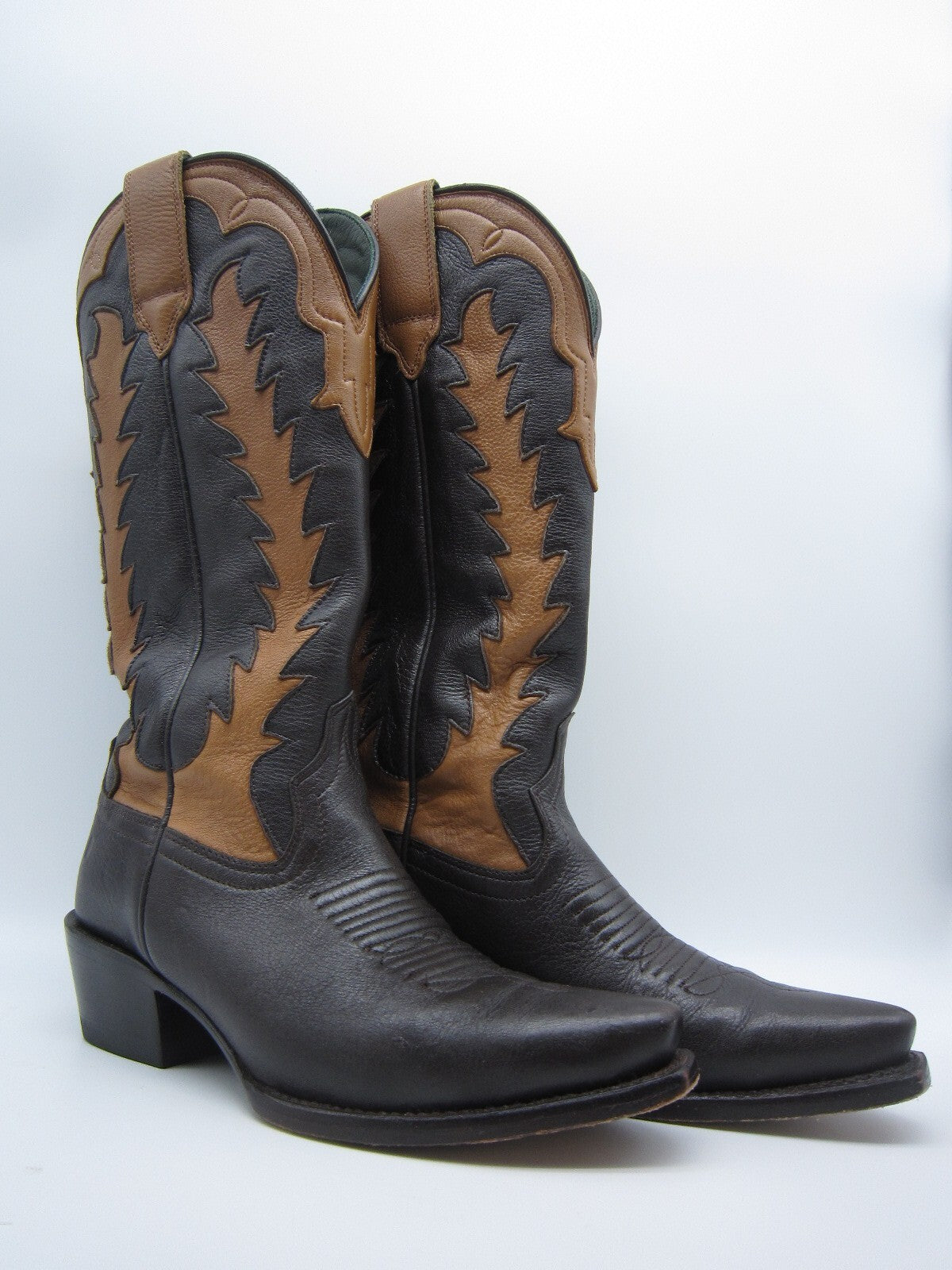 WOMENS 5.5 B TECOVAS BIRTHDAY VII NUMBERED COWBOY BOOTS BROWN DEERSKIN LEATHER