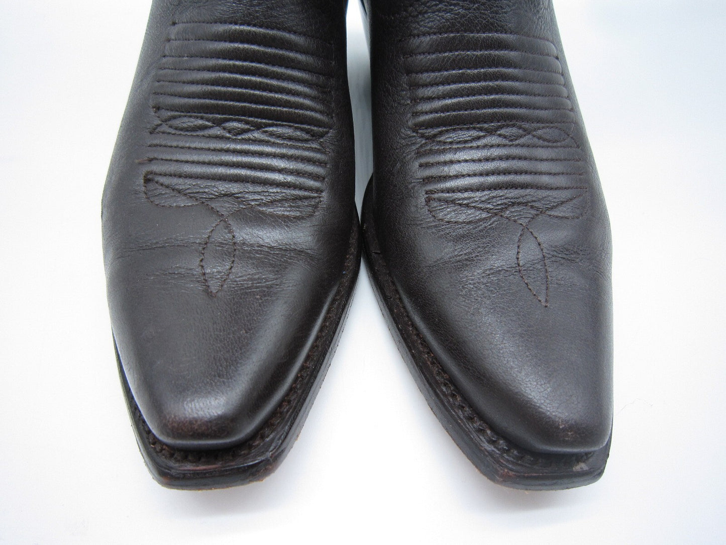 WOMENS 5.5 B TECOVAS BIRTHDAY VII NUMBERED COWBOY BOOTS BROWN DEERSKIN LEATHER