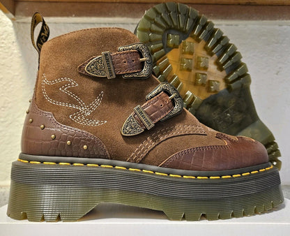 Dr Martens Devon GA Gothic Americana Western Platform Boots Womens Sz 9