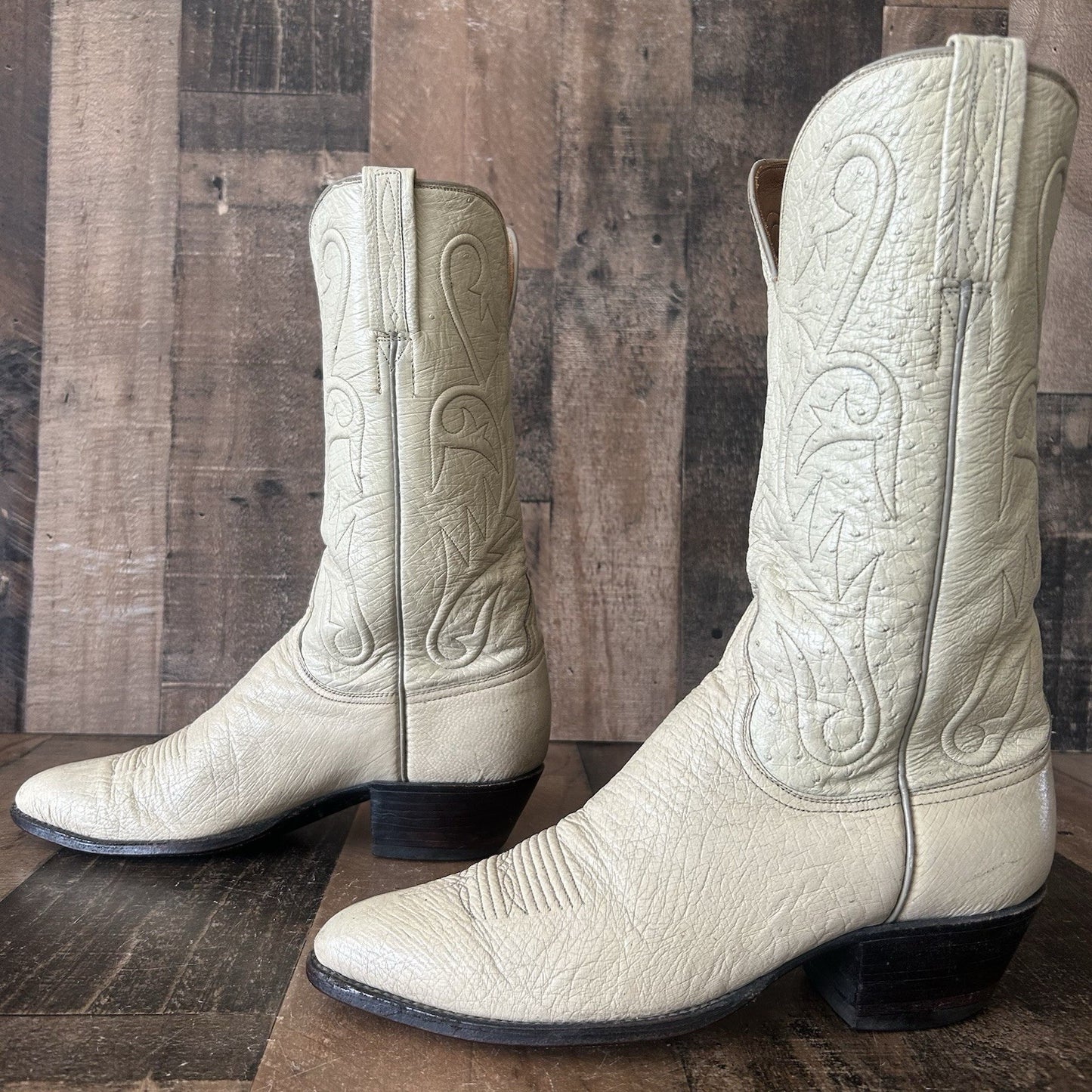 Lucchese Classics Full Ostrich Western Cowboy Boots Womens 8 B