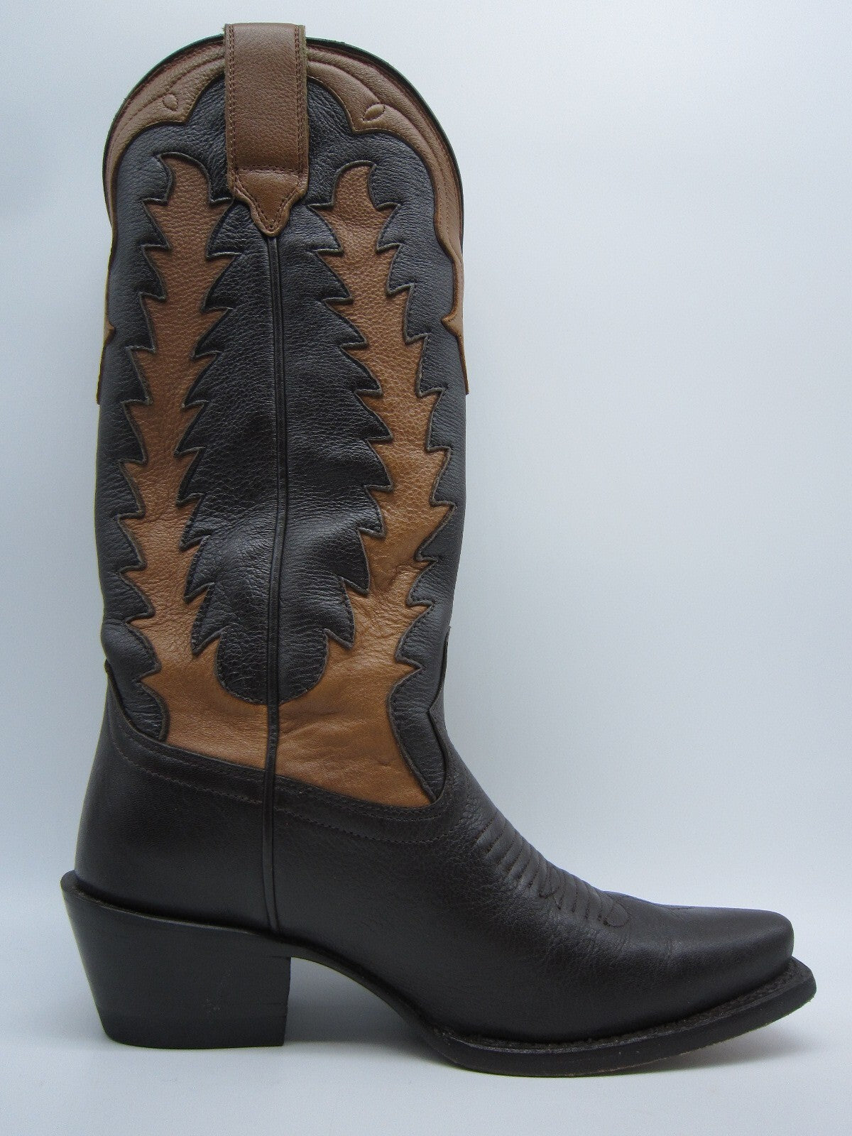 WOMENS 5.5 B TECOVAS BIRTHDAY VII NUMBERED COWBOY BOOTS BROWN DEERSKIN LEATHER