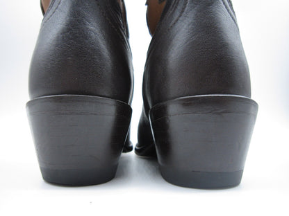 WOMENS 5.5 B TECOVAS BIRTHDAY VII NUMBERED COWBOY BOOTS BROWN DEERSKIN LEATHER