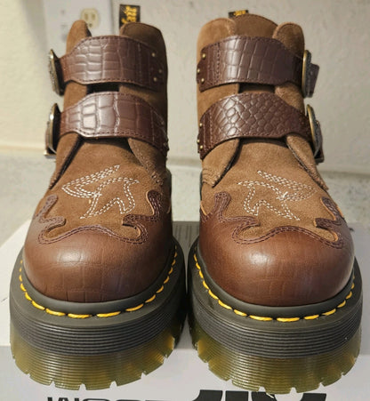 Dr Martens Devon GA Gothic Americana Western Platform Boots Womens Sz 9