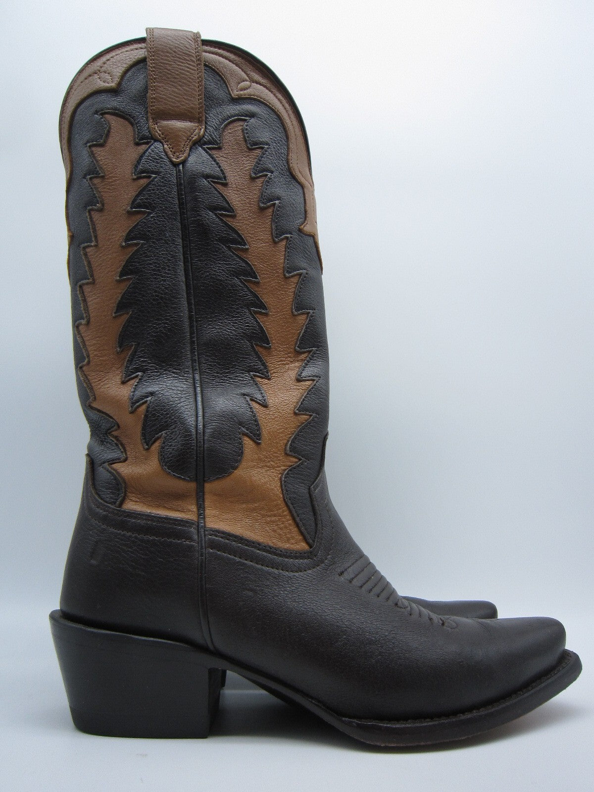 WOMENS 5.5 B TECOVAS BIRTHDAY VII NUMBERED COWBOY BOOTS BROWN DEERSKIN LEATHER