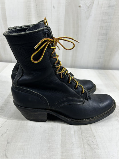 Size 9D- Women’s Whites Boots Packer Pointed Toe Black Leather