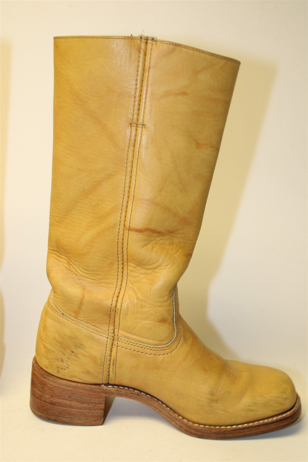 Frye USA Made 77050 Campus 14L Womens 9 M Tan Leather Western Riding Boots