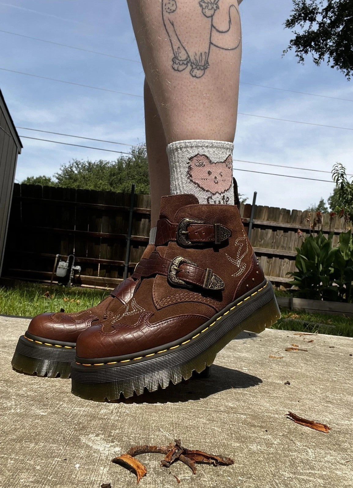 Dr Martens Devon GA Gothic Americana Western Platform Boots Womens Sz 9