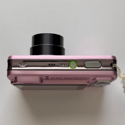 Used Sony Cybershot W120 Digital Camera Pastel Pink Digicam