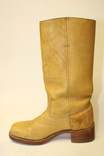 Frye USA Made 77050 Campus 14L Womens 9 M Tan Leather Western Riding Boots