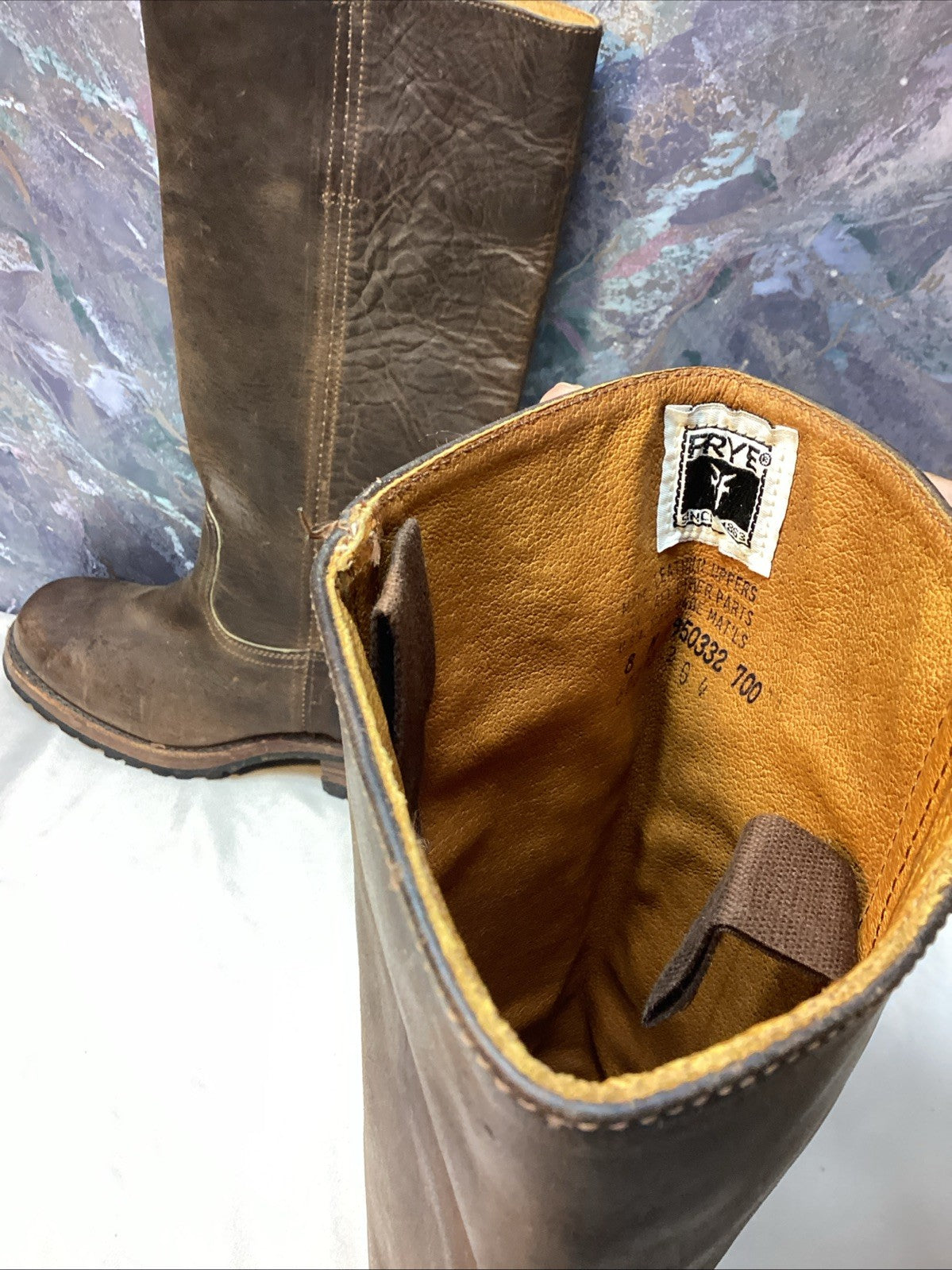 Frye Campus  Boots Women 8 M Brown Distressed Square Toe Western