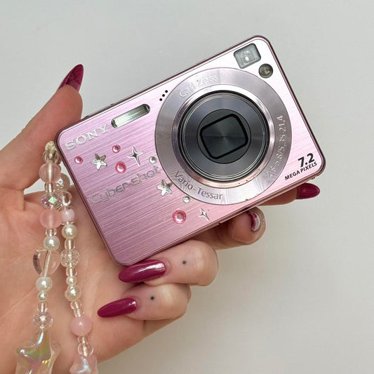 Used Sony Cybershot W120 Digital Camera Pastel Pink Digicam