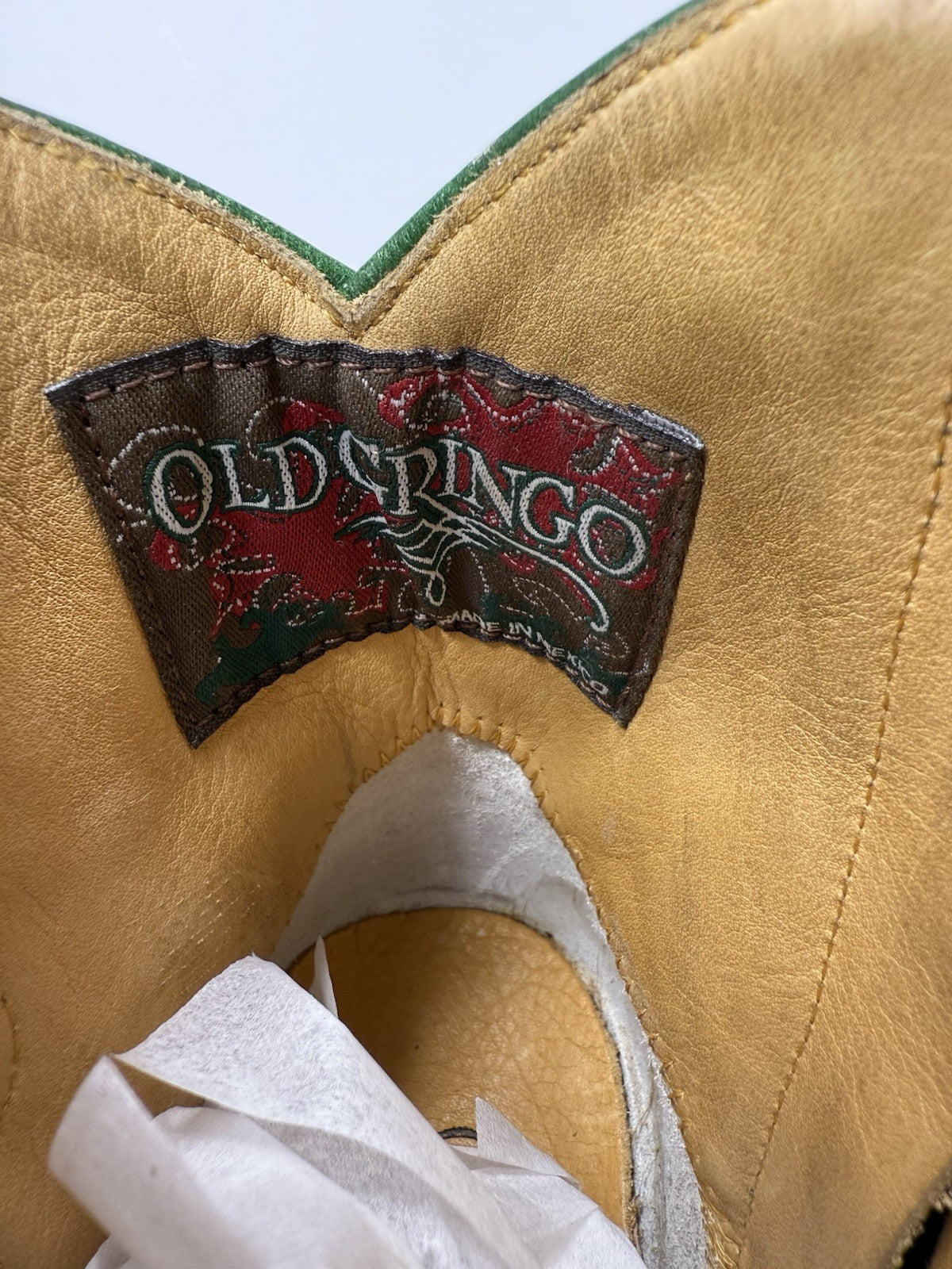 Old Gringo Women’s Dilettante Green Floral Boots Embroidered 6” Shaft Size 8