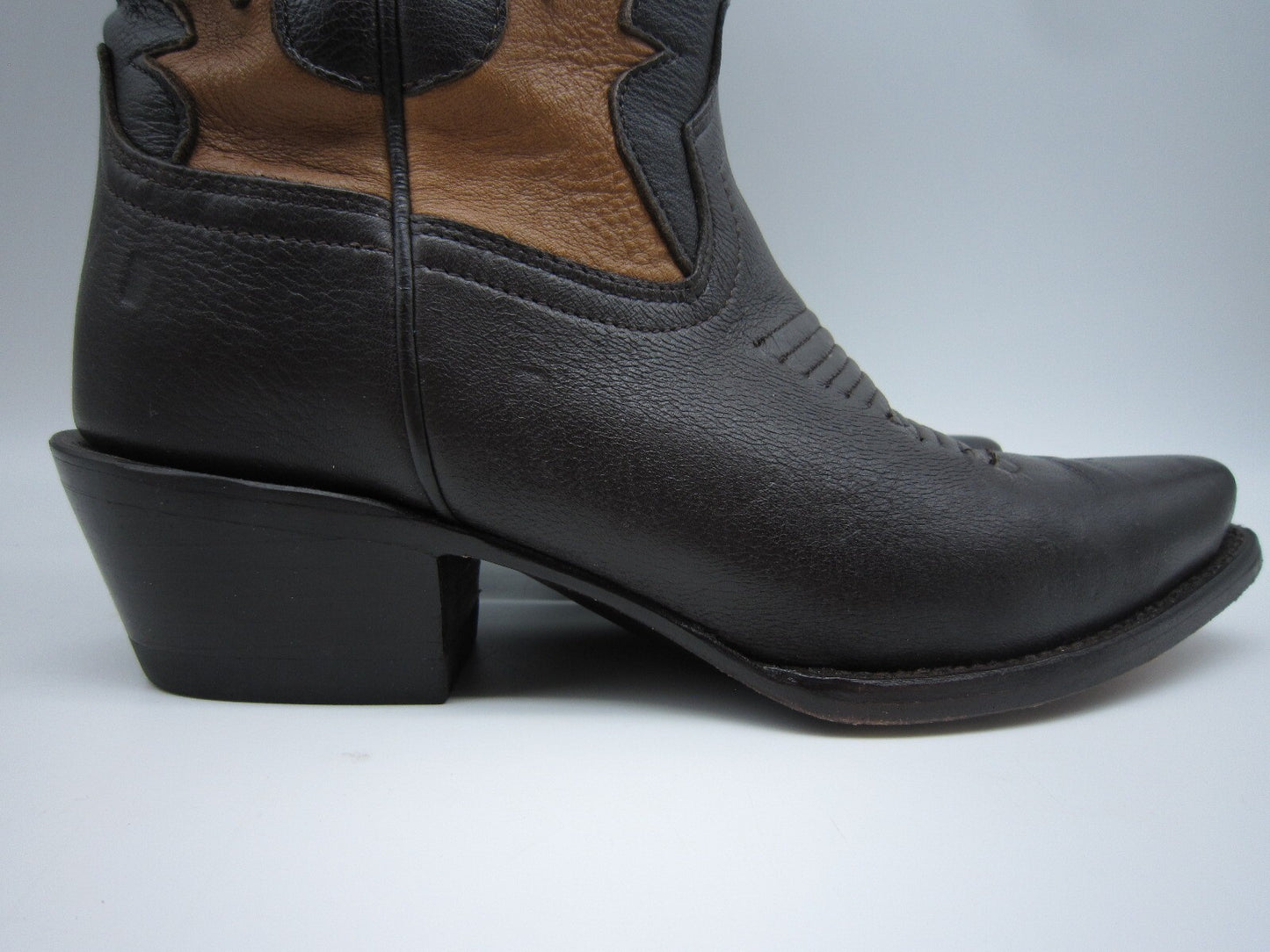 WOMENS 5.5 B TECOVAS BIRTHDAY VII NUMBERED COWBOY BOOTS BROWN DEERSKIN LEATHER