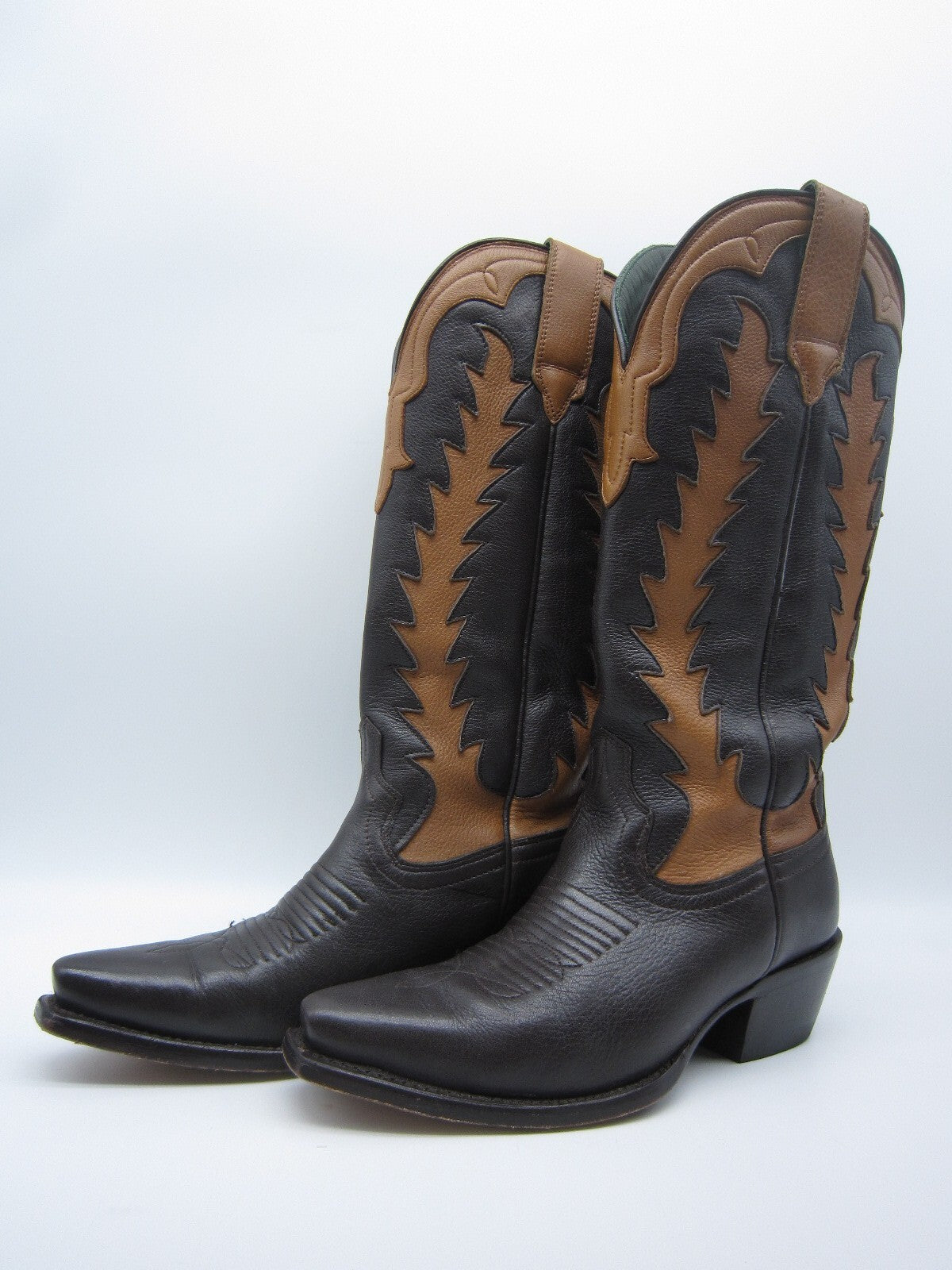 WOMENS 5.5 B TECOVAS BIRTHDAY VII NUMBERED COWBOY BOOTS BROWN DEERSKIN LEATHER