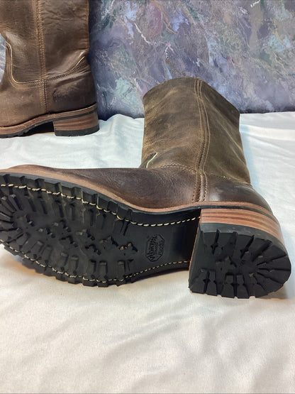 Frye Campus  Boots Women 8 M Brown Distressed Square Toe Western