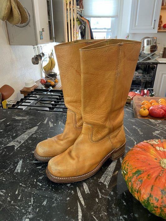 Vintage Women’s FRYE Light Brown Leather Campus Square Toe Size 10M