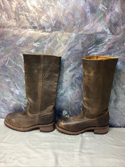 Frye Campus  Boots Women 8 M Brown Distressed Square Toe Western