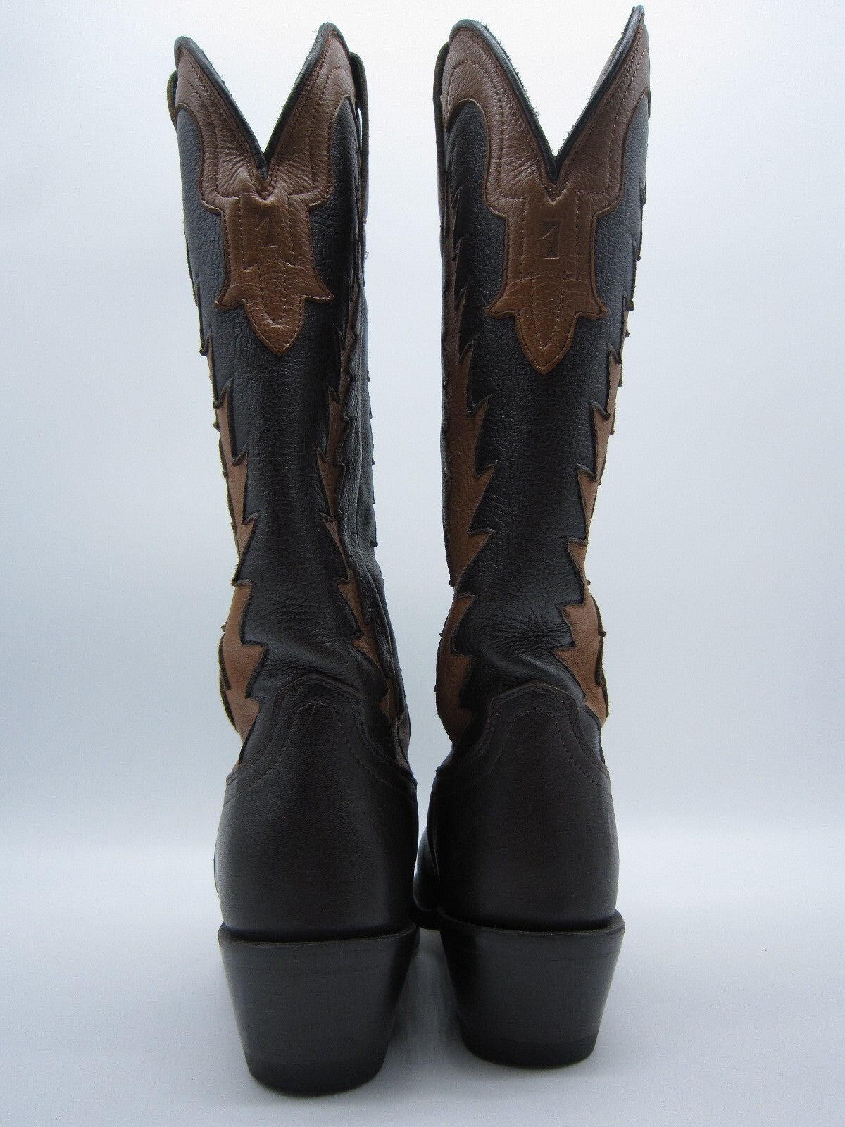 WOMENS 5.5 B TECOVAS BIRTHDAY VII NUMBERED COWBOY BOOTS BROWN DEERSKIN LEATHER