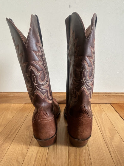 Women's Brown Leather LUCCHESE Classics L0503 Cowgirl Western Riding Boots 7.5B