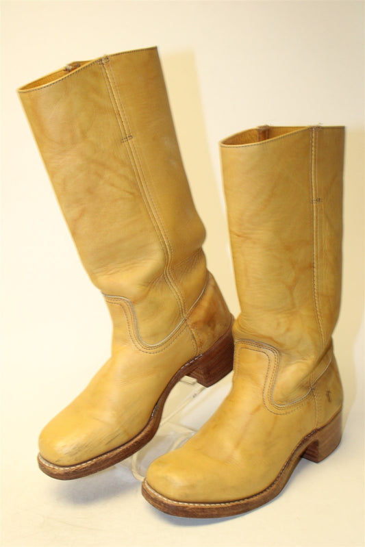 Frye USA Made 77050 Campus 14L Womens 9 M Tan Leather Western Riding Boots