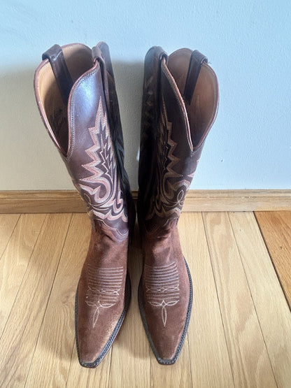 Women's Brown Leather LUCCHESE Classics L0503 Cowgirl Western Riding Boots 7.5B