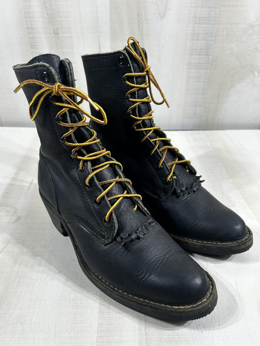 Size 9D- Women’s Whites Boots Packer Pointed Toe Black Leather